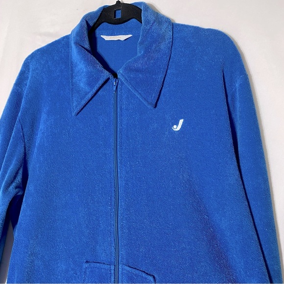 Vintage 70s Jantzen Blue Zip Front Track Jacket L - Picture 16 of 16
